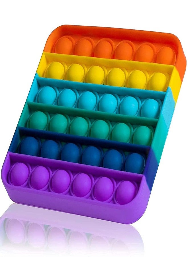DealFry Push Pop Bubble Sensory Fidget Toy Set ,Pop It Autism Special Needs Silicone Stress Relief Toy Popper Educational Toys for Family and Friends Rainbow Motor Kids (Square) - Image 5